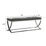 Black Curve-Leg Bench B062P153582