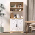 ZUN Pantry Cabinet with 2 Doors, 3-Tier Modern Kitchen Cabinet with Shelves, Freestanding Larder W409P225879