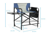 26" Tall Directors Chair with Footrest, 4Portable Bar Height Folding Camping Chair with Built-in Cup 77842307