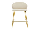 Kira Indoor Upholstered Bar Stool, Beige Fabric with Metal Frame, Set of 2 N775P263305B