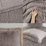 King/Cal King Shaggy Long Fur Comforter Mini Set B03595901