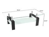 Arc Shaped Two Tiers Tempered Glass Coffee Table 58251189