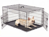 36-48 Inch Double Door Dog Crate - Heavy Duty Foldable Metal Cage with Divider, Removable Tray & 36304739