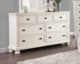 ZUN Transitional White Finish Dresser of 7 Drawers Jewelry Tray Traditional Design Bedroom Wooden B011P143960