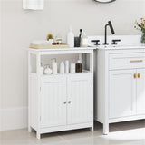 White Bathroom Floor Cabinet Freestanding Storage Organizer 50126723