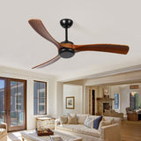 72 Inch wood Ceiling Fan no light with Remote Control, Low Profile Ceiling Fan without W2352P306828