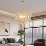 23.6-Inch Gold Pendant Light Chandelier with Threaded Clear Glass Globe Shade Adjustable Height, W1340P251916