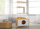 Corner Cat Tower, Cat Tree with Scratching Post, Cat Condo with Feeding Station and Climbing W1687106555