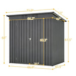 ZUN 6 x 4 ft Outdoor Storage Shed, All Weather Tool Shed for Garden, Backyard, Lawn, Black W2505P173291