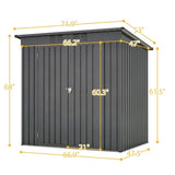 ZUN 6 x 4 ft Outdoor Storage Shed, All Weather Tool Shed for Garden, Backyard, Lawn, Black W2505P173291