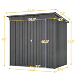 ZUN 6 x 4 ft Outdoor Storage Shed, All Weather Tool Shed for Garden, Backyard, Lawn, Black W1212138675