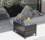 ZUN Outdoor patio Furniture Coffee Table with clear tempered glass 70485811