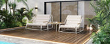 TREXM Outdoor Chaise Chairs Set of 3, Patio Chaise Chair with Acacia Side Table, Pool N715P237243K
