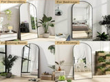 64"x21" Arched Full Length Mirror Freestading Full Body Floor Mirror, Black 26714282