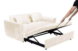 64.9"3-in-1 foldable large size sofa bed, modern velvet double sofa, sofa bed with adjustable back, W2564P228263