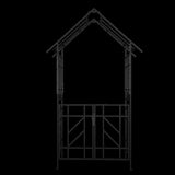 Metal Garden Arch with Gate W58.07*H97.24 Climbing Plants Support Rose Arch Outdoor Black W1586P278421