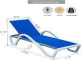 Patio Chaise Lounge Adjustable Aluminum Pool Lounge Chairs with Arm All Weather Pool Chairs for W2369P470867