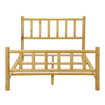 ZUN Farmhouse Log Bed Frame Queen Rustic Style Pure Solid Pine Cylinder Construction Bed Fits Mattresses WF531023AAA