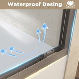 56-60" x 60" Tempered Glass with Explosion Proof Film, Aluminum Frame Double Sliding Shower Door, W1675P288831