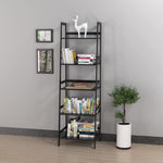 ZUN WTZ Bookshelf, Ladder Shelf, 5 Tier Bamboo Bookcase, Modern Open Book Case for Bedroom, Living Room, 67632796