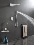 ZUN Shower System,Waterfall Rainfall Shower Head with Handheld, Shower Faucet Set for Bathroom Wall W92864249