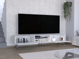 Waco TV Rack, Hairpin Stand with Spacious Storage and Cable Management Holes, White B097P167462