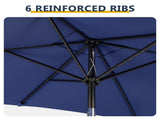 10 x 6.5 FT Square Patio Umbrella, Tilting Outdoor Sun Umbrella with 6 Iron Ribs and Iron Central 55618555