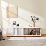 Furniture Style Cat TV Stand With Storage and Removable sliding door N843P254844C