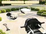 3-in-1 Kids Push Sliding Car with Music & Horn, White Toddler Ride-On with Removable Handle & Canopy 50462401