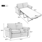 ZUN 57.5" Orisfur Pull Out Sofa Bed Loveseat Sleeper with Twin Size Memory Mattress for Living Room WF305474AAD