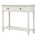 ZUN Series Console Table Traditional Design with Two Drawers and Bottom Shelf 26897015