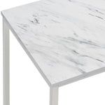 ZUN White and Satin Nickel Coffee Table with Casters B062P153614