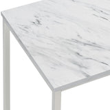 ZUN White and Satin Nickel Coffee Table with Casters B062P153614