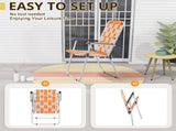 Set of 2 Webbed Folding Beach Chairs, Outdoor Patio Lawn Foldable Chairs for Camping Fishing Yard 67485456