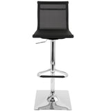 Mirage Contemporary Adjustable Barstool with Swivel in Black by LumiSource B202P222340