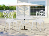 3 PCS Outdoor Bistro Set, All-Weather Cast Aluminum Butterfly Bistro Table and Chairs Set of 2, 53227481