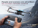 S-X1 GPS Drone, 20-30 Minute Flight, Dual HD 50fps Cameras, 3-Axis Gimbal, 5MP Stabilized Images, 48226197
