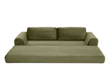 2-in-1 Folding Convertible Sofa Bed, Modern Corduroy Sleeper Couch with 2*pillows, Futon Modular W1117P417299