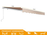 12*10FT sand color retractable awning aluminum alloy bracket polyester cloth retractable 79398777