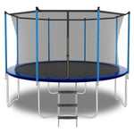 ZUN 12ft Blue Outdoor Toddler Trampoline with Enclosure Safety Net Jumping Fun Trampoline, heavy-duty 29596203