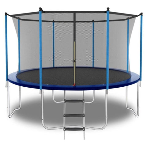 ZUN 12ft Blue Outdoor Toddler Trampoline with Enclosure Safety Net Jumping Fun Trampoline, heavy-duty 29596203