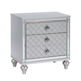 ZUN Contemporary Nightstands with mirror frame accents, Bedside Table with two drawers and one hidden W1998131731