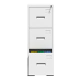 3 Drawer Metal Vertical File Cabinet with Lock and Card Slot Office Home Vertical File Cabinet for 09981331