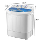 ZUN Compact Twin Tub with Built-in Drain Pump XPB46-RS4 15Lbs Semi-automatic Twin Tube Washing Machine 34059682