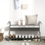 Shoe Rack Bench for, Industrial Bench, Rustic Shoe Rack for Small Spaces, Upholstered W2167P206030
