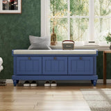 TREXM Classic Storage Bench with Cushioned Seat and Three Drawers for Entryway and Living Room N715P207812M