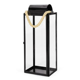 ZUN LARRY 22"H STAINLESS STEEL LANTERN 72177.00BLK