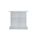 ZUN White High Gloss 6-Shelf Bar Table B062P209312