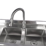 47.2 Inch Commercial Kitchen Prep & Utility Sink for Restaurant Kitchen Dual Bowl Style 99815903