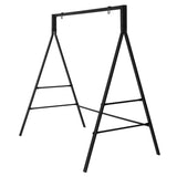 168*106*180cm Flat Top Square Tube 200kg Iron Swing Frame Black 95536765